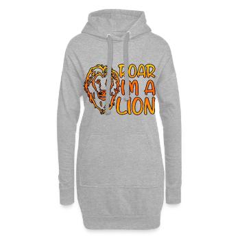 Rugir je suis un lion 4 - Sweat-shirt à capuche long Femme - gris chiné - Devant