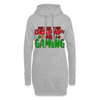 Most Likely To Miss Christmas While Gaming - Hoodie-Kleid - Grau meliert - Vorne
