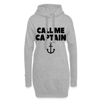 Bateau d'ancre de bateau de capitaine - Sweat-shirt à capuche long Femme - gris chiné - Devant