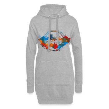 Couleur d'Istanbul - Sweat-shirt à capuche long Femme - gris chiné - Devant