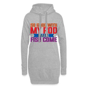 So Good With My Rod, I Make Fish Come 2 - Hoodie-Kleid - Grau meliert - Vorne