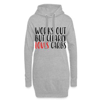 Fonctionne mais aime clairement les glucides - Sweat-shirt à capuche long Femme - gris chiné - Devant