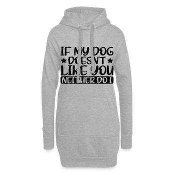 Si mon chien ne vous aime pas, moi non plus 4 - Sweat-shirt à capuche long Femme - gris chiné - Devant