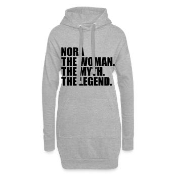 Mythos Legende lustiger bester Name Nora - Hoodie-Kleid - Grau meliert - Vorne