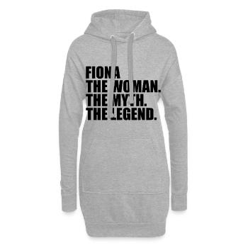 Femme, Mythe, Légende, Nom Fiona - Sweat-shirt à capuche long Femme - gris chiné - Devant