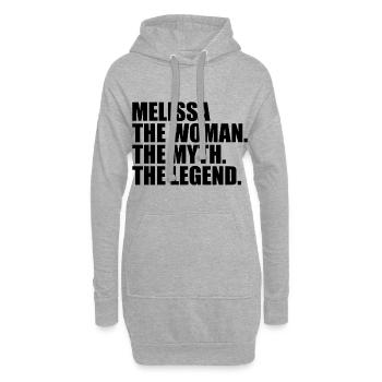 Woman Mythos Legende Name Melissa - Hoodie-Kleid - Grau meliert - Vorne