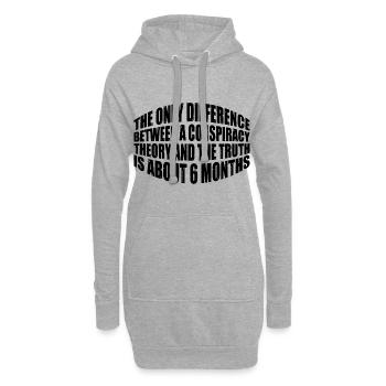 The Only Difference Between A Conspiracy Theory 20 - Hoodie-Kleid - Grau meliert - Vorne