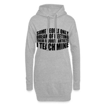 À la rencontre de leurs artistes préférés, j’enseigne le mien 8 - Sweat-shirt à capuche long Femme - gris chiné - Devant