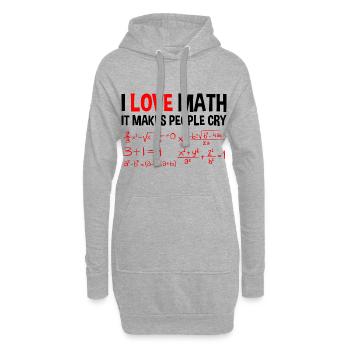 I Love Math, It Makes People Cry 4 - Hoodie-Kleid - Grau meliert - Vorne