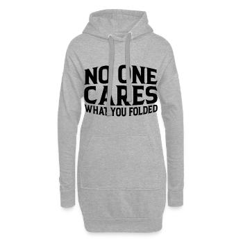 No One Cares What You Folded 4 - Hoodie Dress - heather grey - Front