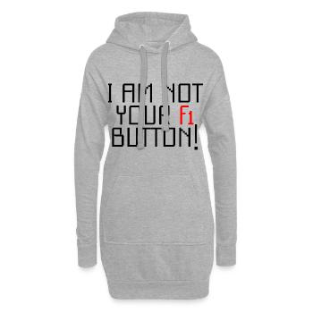 I Am Not Your F1 Button - Hoodie-Kleid - Grau meliert - Vorne
