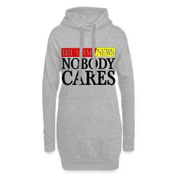 Breaking News, Nobody Cares 26 - Hoodie-Kleid - Grau meliert - Vorne