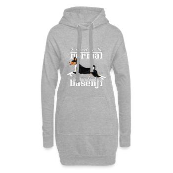basenjinormal - Hoodie-Kleid - Grau meliert - Vorne
