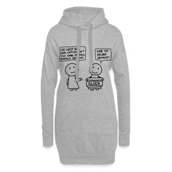 Auf der Suche nach dem Glück - Hoodie-Kleid - Grau meliert - Vorne