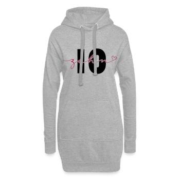 10 ans dix numéro de calligraphie 10e anniversaire - Sweat-shirt à capuche long Femme - gris chiné - Devant