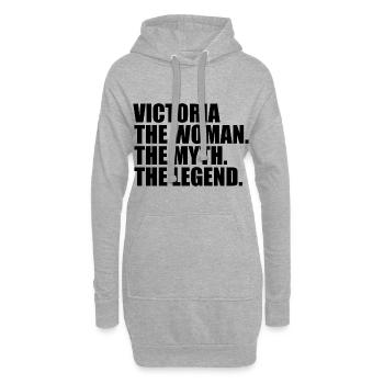 Femme Mythe Légende Nom Victoria - Sweat-shirt à capuche long Femme - gris chiné - Devant