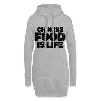 La cuisine chinoise, c’est la vie 3 - Sweat-shirt à capuche long Femme - gris chiné - Devant