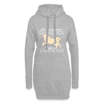 lapphunddiamond3 - Hoodie-Kleid - Grau meliert - Vorne
