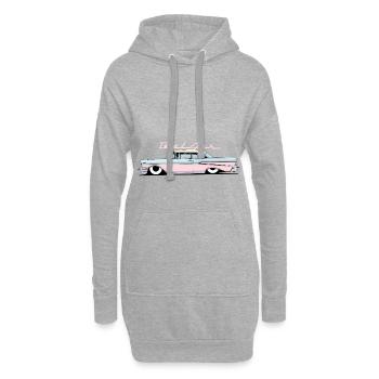Bel Air car chevy old school - Hoodie-Kleid - Grau meliert - Vorne