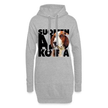 Finnischer Jagdhund II - Hoodie-Kleid - Grau meliert - Vorne