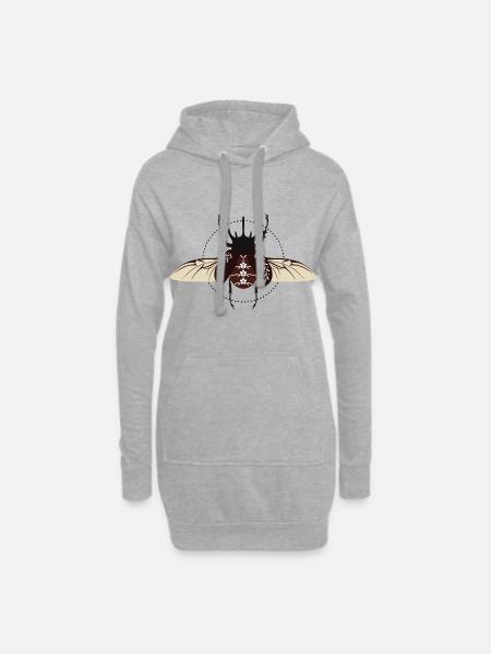 Atlaskäfer - Hoodie-Kleid - Grau meliert
