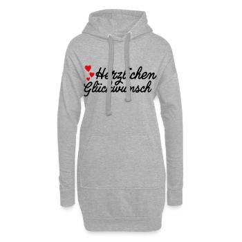 Herzlichen Glückwunsch Gratulation - Hoodie-Kleid - Grau meliert - Vorne