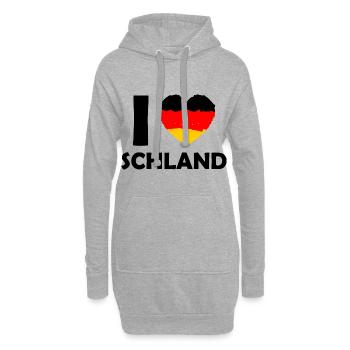 Ich liebe das Land - Hoodie-Kleid - Grau meliert - Vorne