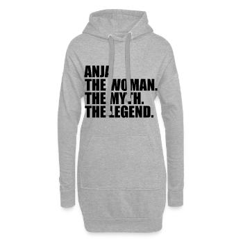 Woman Mythos Legende Name Anja - Hoodie-Kleid - Grau meliert - Vorne