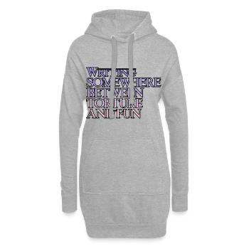 Writing, Somewhere Between Torture And Fun 3 - Hoodie-Kleid - Grau meliert - Vorne