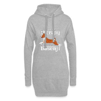 basenjitherapy4 - Hoodie-Kleid - Grau meliert - Vorne