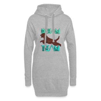 lagottodreamteam - Sweat-shirt à capuche long Femme - gris chiné - Devant