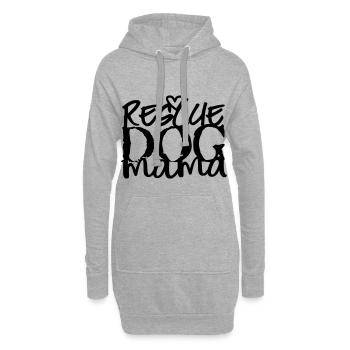 Rettungshund Mama 2 - Hoodie-Kleid - Grau meliert - Vorne
