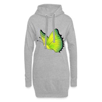 Papillon - Sweat-shirt à capuche long Femme - gris chiné - Devant