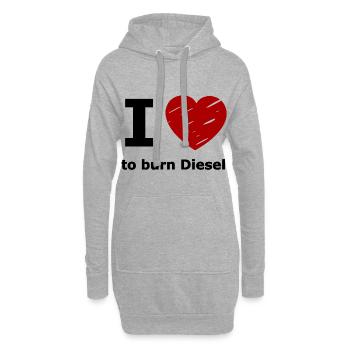 Les voitures à combustion diesel - Sweat-shirt à capuche long Femme - gris chiné - Devant