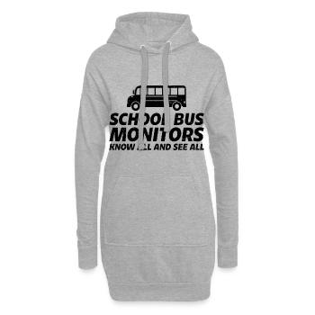 Moniteurs d’autobus scolaires, tout savoir et tout voir 9 - Sweat-shirt à capuche long Femme - gris chiné - Devant