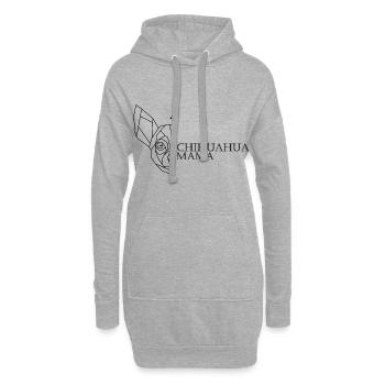 Chihuahua Mama Polygon - Hoodie-Kleid - Grau meliert - Vorne