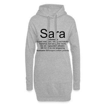 Name Definition Sara - Hoodie-Kleid - Grau meliert - Vorne