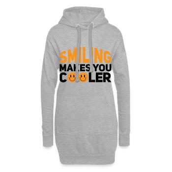 Smiling Makes You Cooler - Hoodie-Kleid - Grau meliert - Vorne