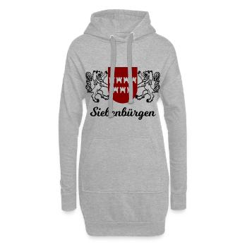 La patrie de la Transylvanie - Sweat-shirt à capuche long Femme - gris chiné - Devant