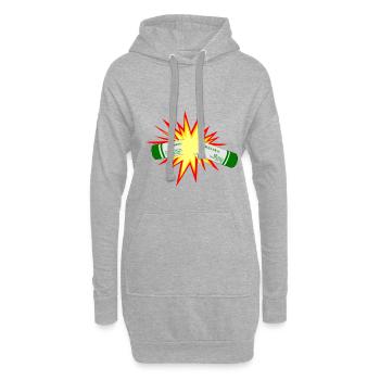 Silvester Boeller Explodiert Pyro Feuerwerk - Hoodie-Kleid - Grau meliert - Vorne
