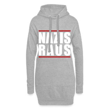 NAZIS RAUS - Hoodie-Kleid - Grau meliert - Vorne