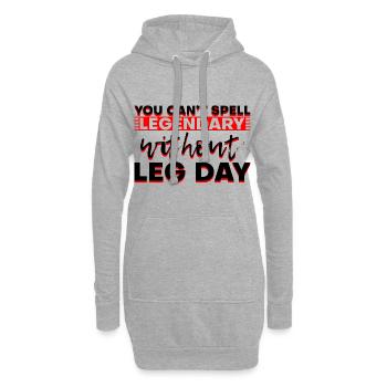 You Can't Spell Legendary Without Leg Day 4 - Hoodie-Kleid - Grau meliert - Vorne