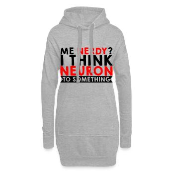 Moi Nerdy, je pense neurone à quelque chose 3 - Sweat-shirt à capuche long Femme - gris chiné - Devant