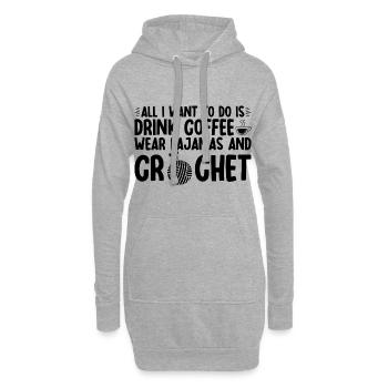 Tout ce que je veux, c’est boire du café - Sweat-shirt à capuche long Femme - gris chiné - Devant