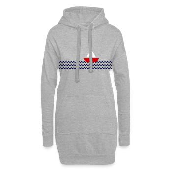 Segelschiff auf Meer - Hoodie-Kleid - Grau meliert - Vorne