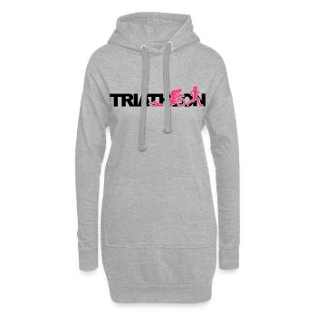 Triathlon femme 2 couleurs - Sweat-shirt à capuche long Femme - gris chiné - Devant