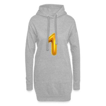 1 one gold Airballoon Birthday 1 Jahr Geburtstag - Hoodie-Kleid - Grau meliert - Vorne
