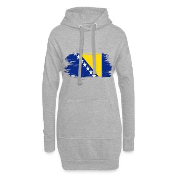 Drapeau de la Bosnie-Herzégovine - Sweat-shirt à capuche long Femme - gris chiné - Devant