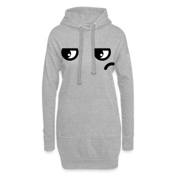 Augen Genervt Kawaii - Hoodie-Kleid - Grau meliert - Vorne