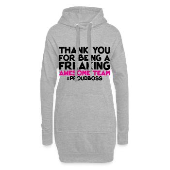 Merci d’être une équipe vraiment géniale 1 - Sweat-shirt à capuche long Femme - gris chiné - Devant